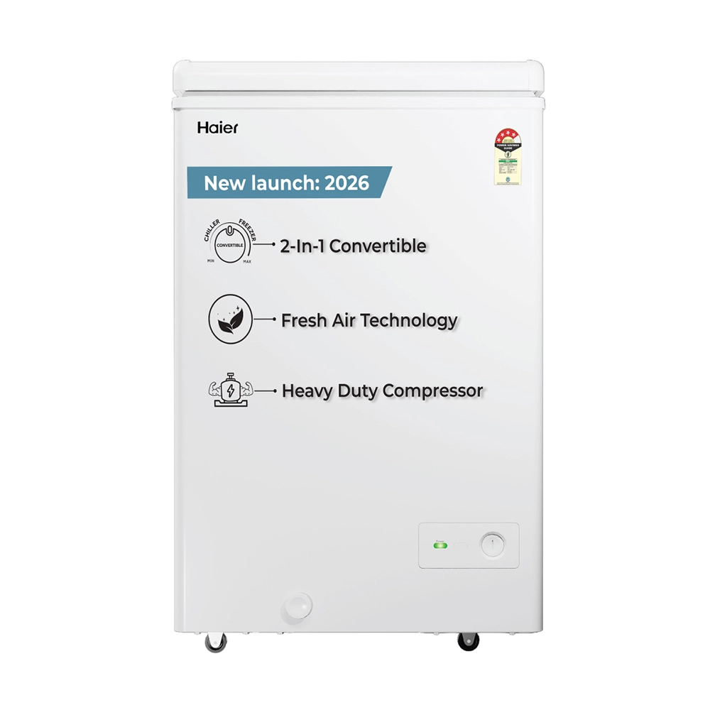 Haier Deep Freezer 145L, Hard Top Convertible Single Door (White)